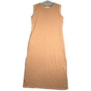 Grecerelle‎ Sleeveless Maxi Long Dress Size Xl Tan Rayon Boho